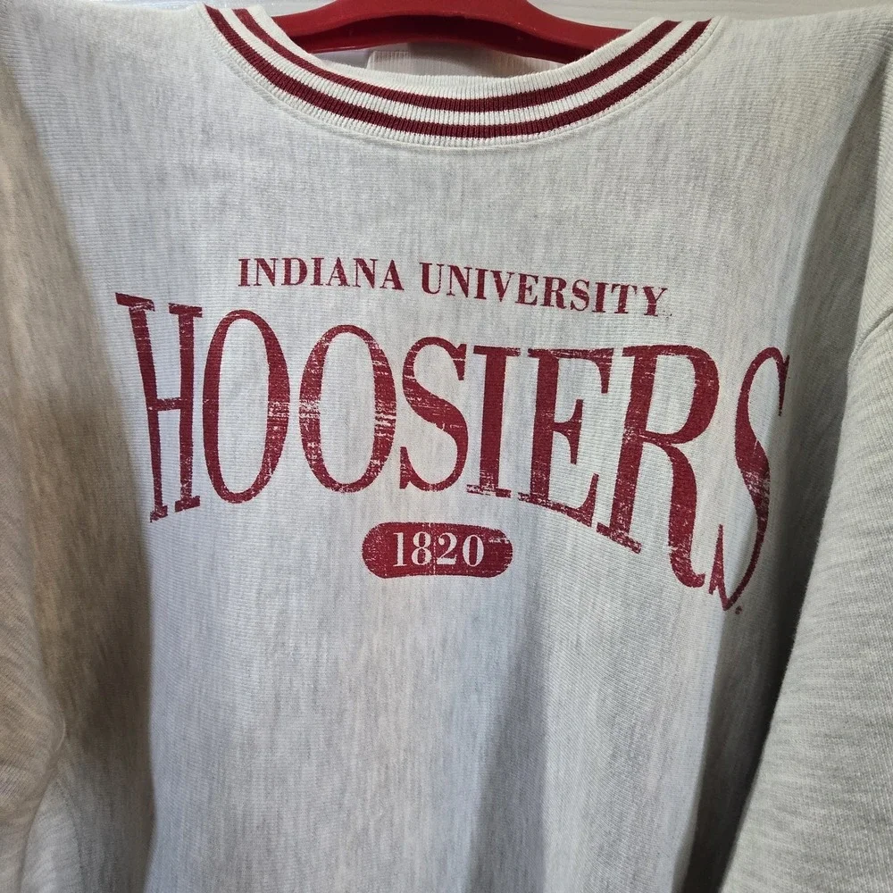 Champion Indiana Hoosiers Uni M crewneck Pullover Sweatshirt Reverse Weave - Picture 4 of 13